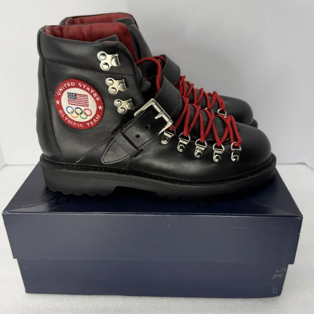 Polo Ralph Lauren Boots Mens 9 B Olympics Team USA Vibram Soles Aleigh Black
